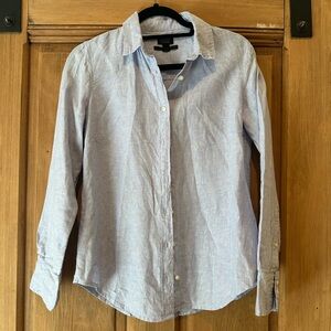 Women’s linen Light Blue Button-Up Shirt